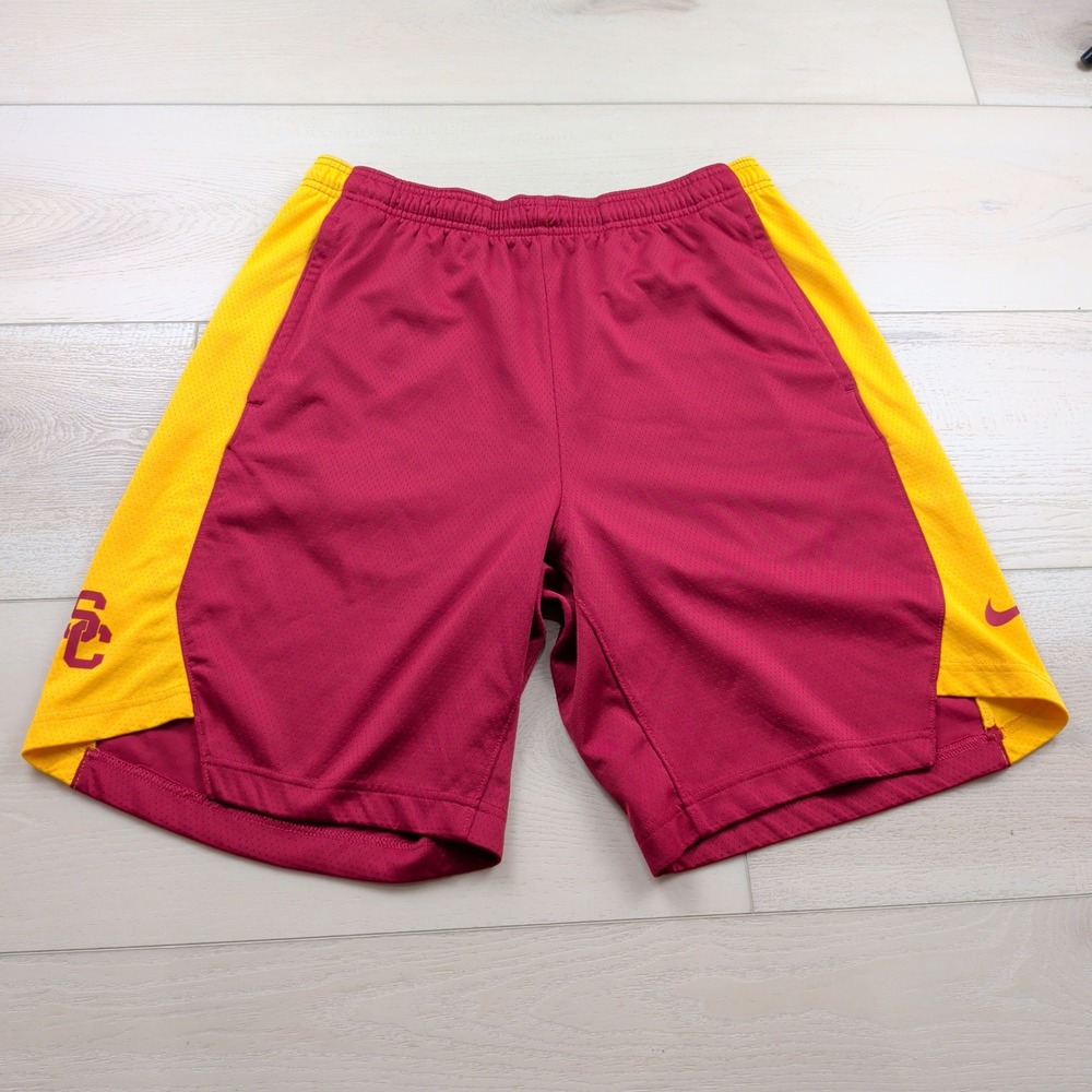 Nike USC Trojans Mens XL Basketball Practice Shorts Red Gold Mesh 35249X-SC1